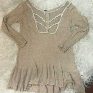 Free People knit peplum sweater